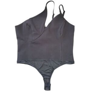 Chloe Kristyn Black Asymmetrical Monica Bodysuit